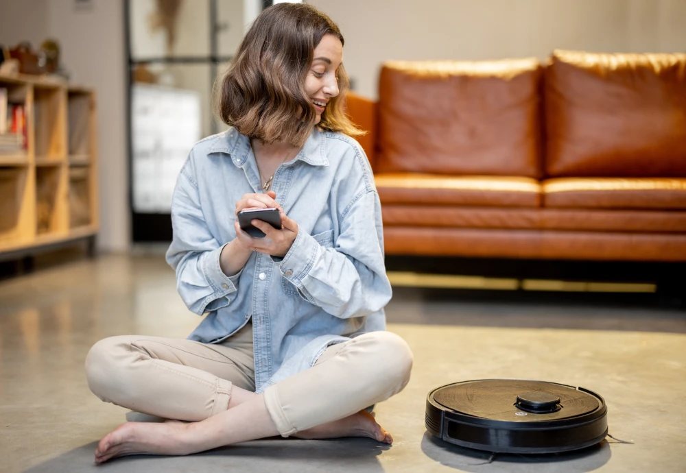 robot vacuum cleaner on carpet