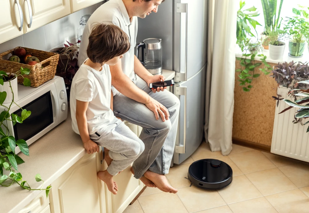 robot vacuum cleaner on carpet